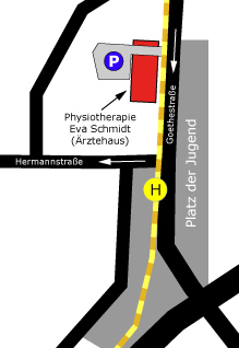 Karte mit Anfahrtsbeschreibung